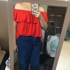 Bright off the shoulder top
